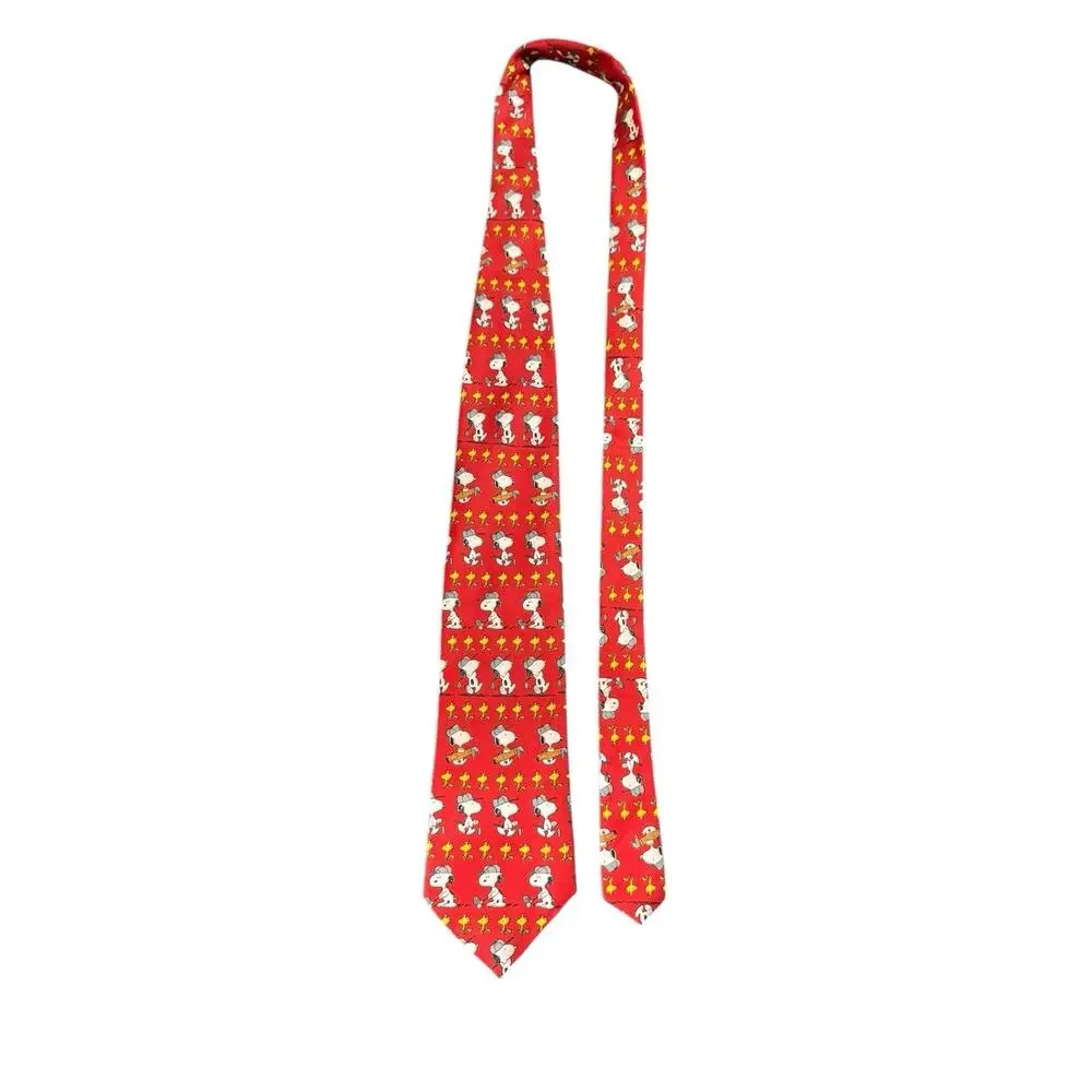 Peanuts By Balancine Snoopy Woodstock Golf Golfing Sports Cartoon Necktie